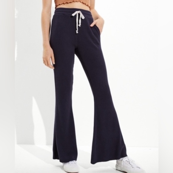 WAFFLE PANTS FOLDOVER WAIST_NAVY
